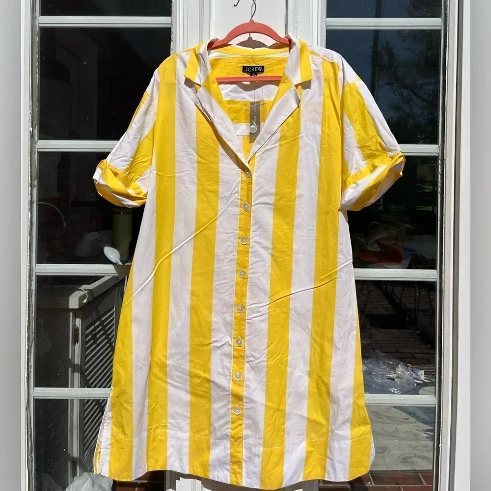 J Crew Allegria Striped Shirtdress NWT